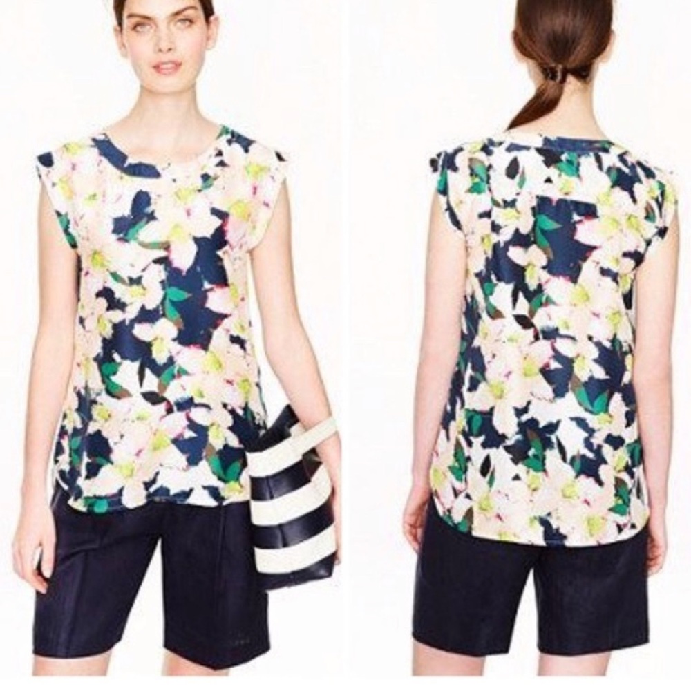J.Crew Cove Floral Sleeveless Blouse, 10‎